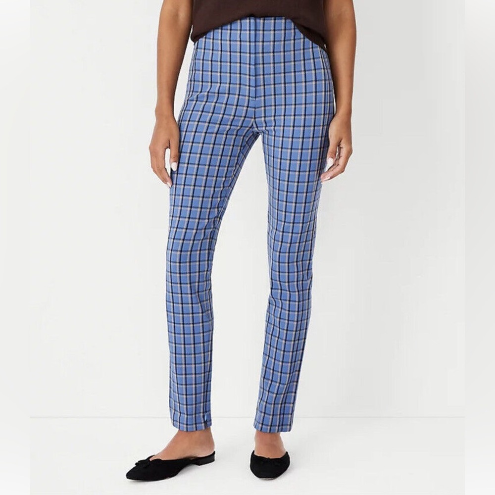 Ann Taylor “Audrey” Bi Stretch Plaid Ankle Pants